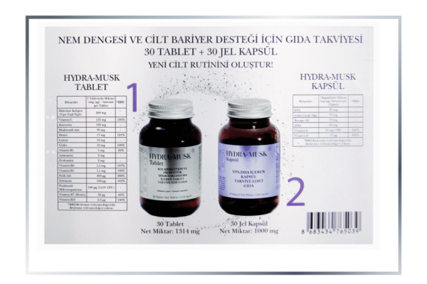 Hydra-Musk | Cilt Kuruluğuna Karşı Nem Tutma Kapasitesini Artıran Takviye - Görsel 2