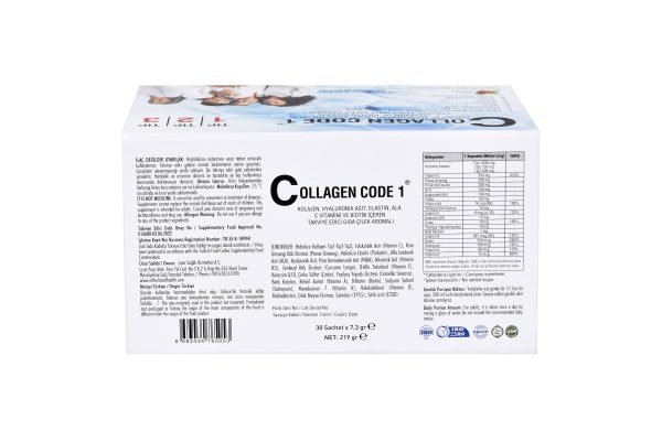 Collagen Code 1 – Cilt, Saç, Tırnak ve Eklem Sağlığı İçin Özel Kolajen Takviyesi-Çilek Aromalı 30 Saşe - Görsel 2